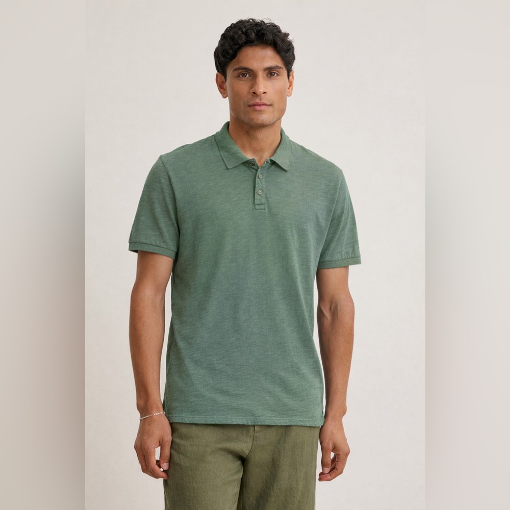 Velvet by Graham & Spencer Niko Polo 100% Cotton Green Polo Shirt size Medium